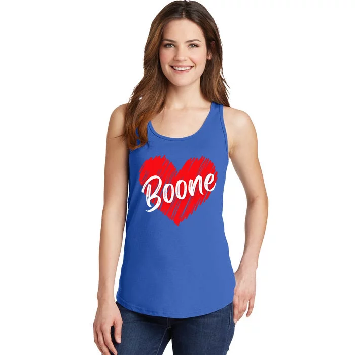 I Love Boone Heart Personalized Name Boone Ladies Essential Tank