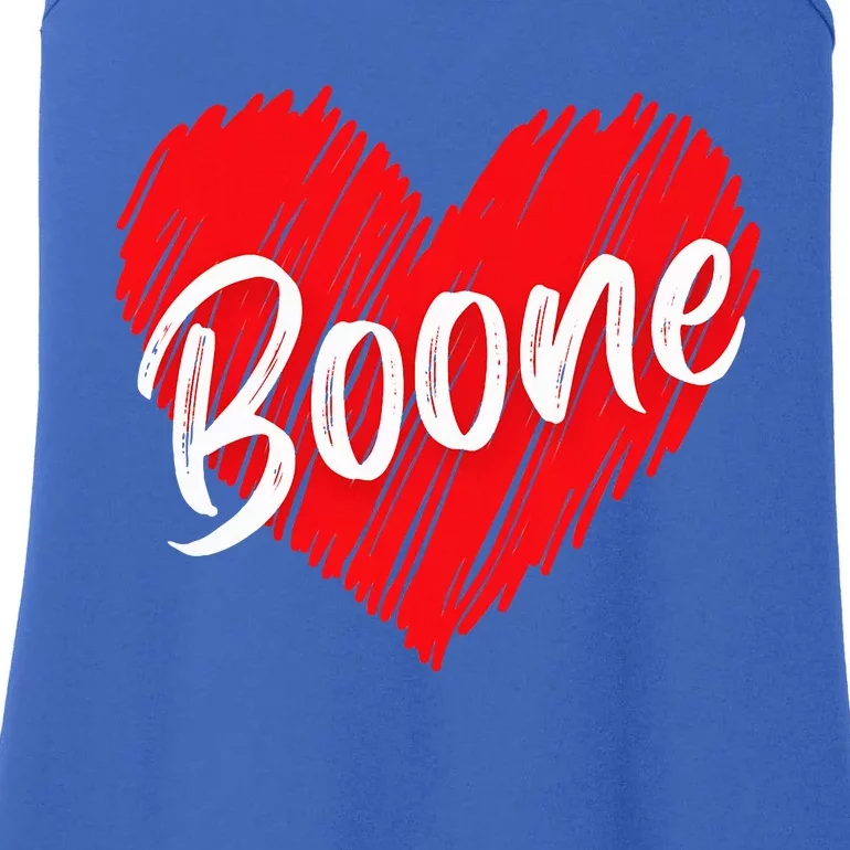 I Love Boone Heart Personalized Name Boone Ladies Essential Tank