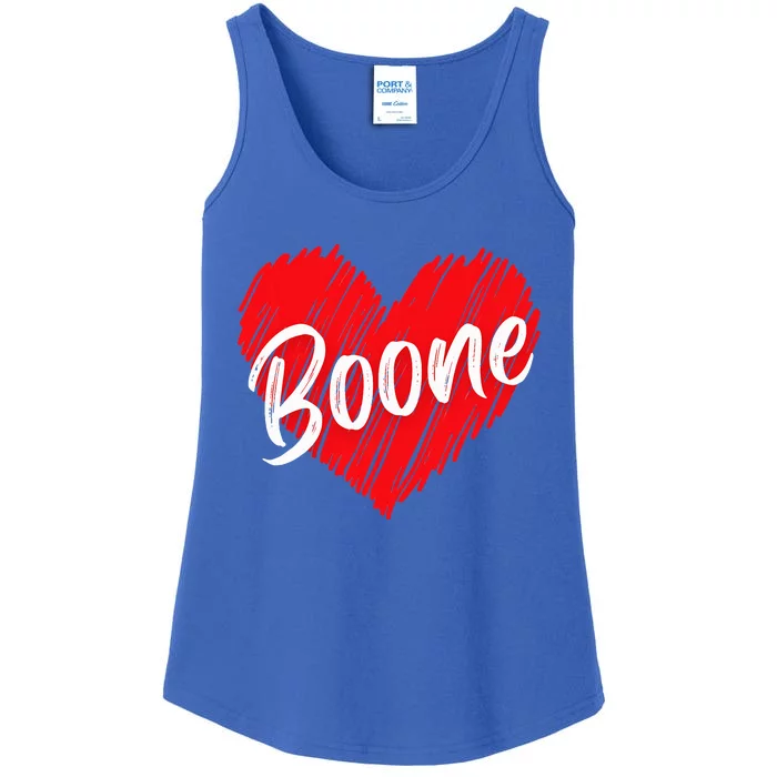 I Love Boone Heart Personalized Name Boone Ladies Essential Tank