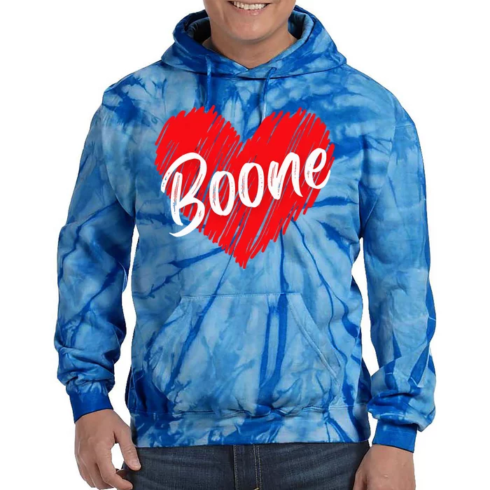 I Love Boone Heart Personalized Name Boone Tie Dye Hoodie