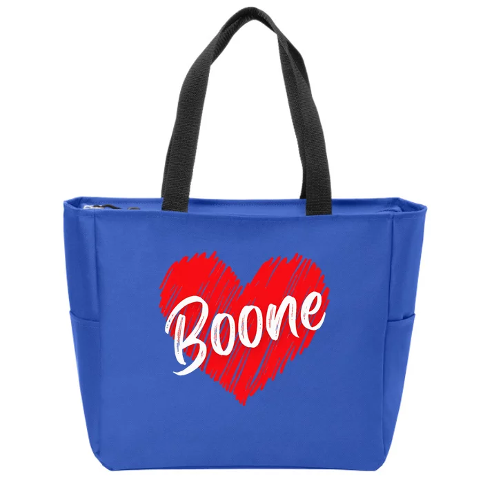 I Love Boone Heart Personalized Name Boone Zip Tote Bag