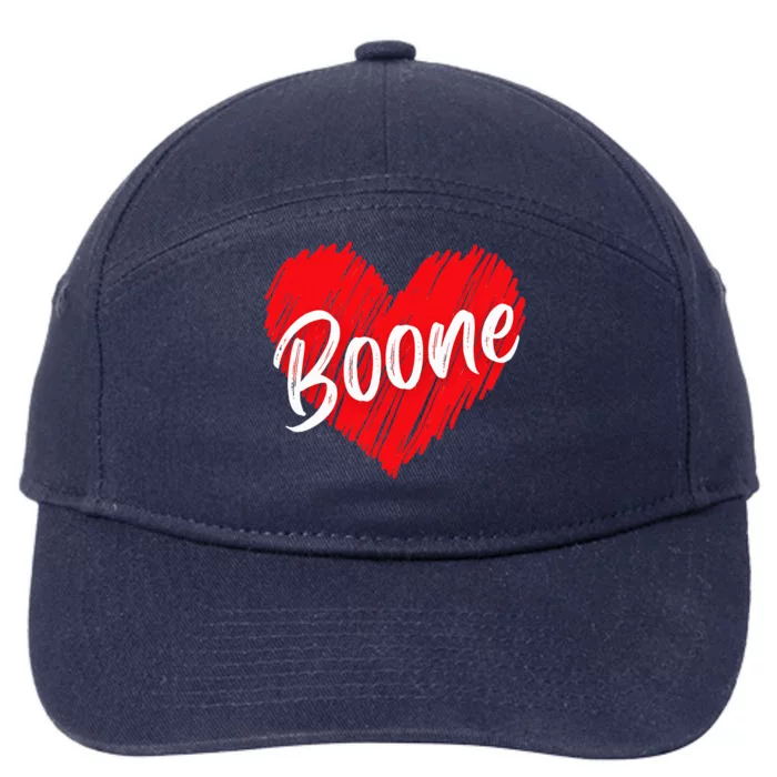 I Love Boone Heart Personalized Name Boone 7-Panel Snapback Hat