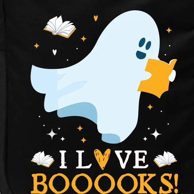 I Love Booooks Cute Ghost Reading Books Halloween Teacher Impact Tech Backpack