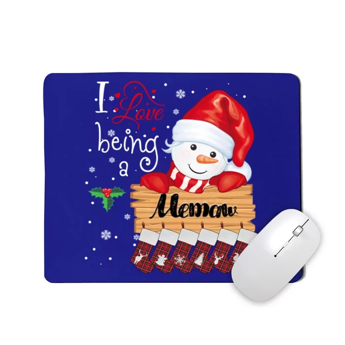 I Love Being A Memaw Snow Family Christmas Xmas Pajamas Gift Mousepad