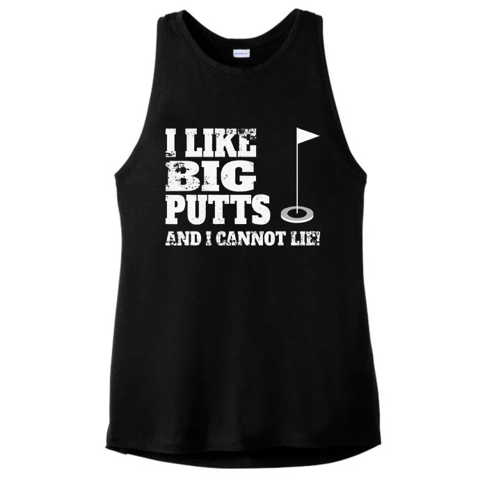 I Like Big Putts And I Cannot Lie Funny Golf Ladies Tri-Blend Wicking Tank