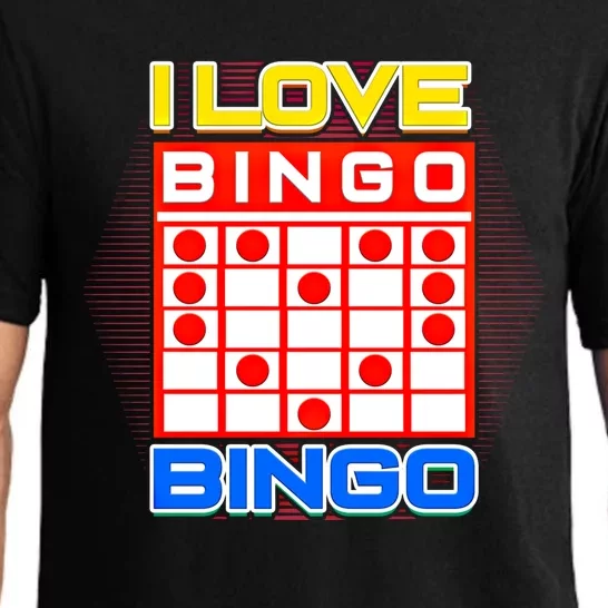 I Love Bingo Gift Lucky Gambling Player Game Gift Pajama Set