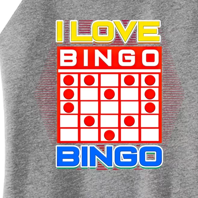 I Love Bingo Gift Lucky Gambling Player Game Gift Women’s Perfect Tri Rocker Tank