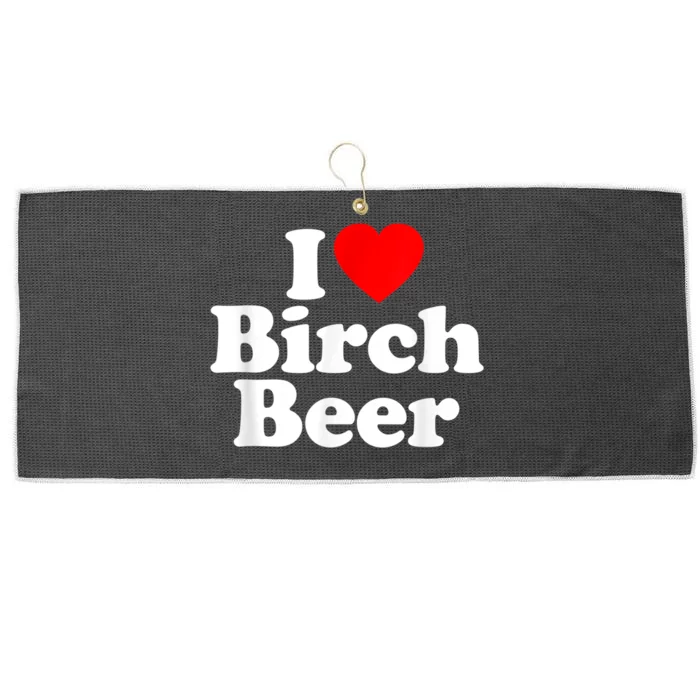 I Love Birch Beer Heart Funny Large Microfiber Waffle Golf Towel