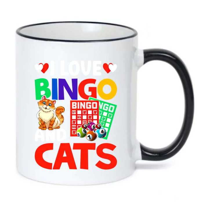 I Love Bingo And Cats Bingo Caller Humor Lottery Lucky Great Gift Black Color Changing Mug