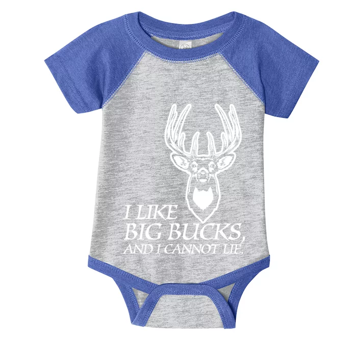 I Like Big Bucks And I Cannot Lie Gift Funny Deer Hunting Gift Infant Baby Jersey Bodysuit