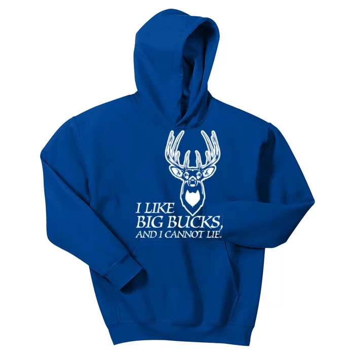 I Like Big Bucks And I Cannot Lie Gift Funny Deer Hunting Gift Kids Hoodie