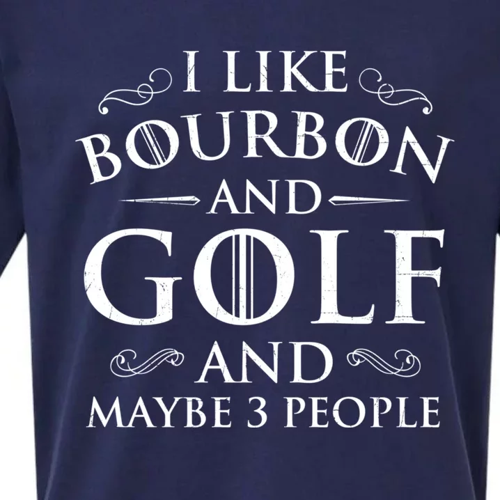 I Like Bourbon Golf Lover Golfing Golfer Putter Sueded Cloud Jersey T-Shirt