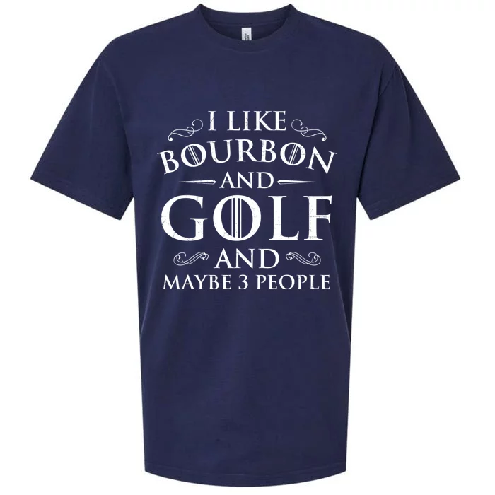 I Like Bourbon Golf Lover Golfing Golfer Putter Sueded Cloud Jersey T-Shirt