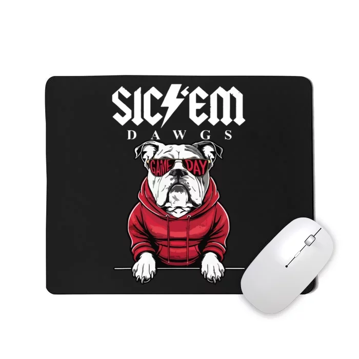 I Love Bulldog Proud Name Vintage Game Day Funny Dog Animal Mousepad