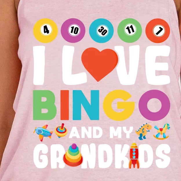 I Love Bingo And My Grand Funny Lucky Gambling Funny Gift Women's Knotted Racerback Tank