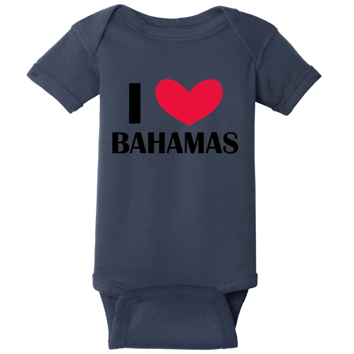 I Love Bahamas Funny Red Heart Love Bahamas Baby Bodysuit