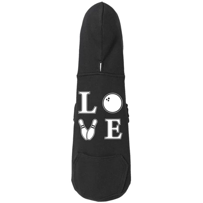 I Love Bowling Life Love To Bowl Bowling Lover Cool Gift Doggie 3-End Fleece Hoodie