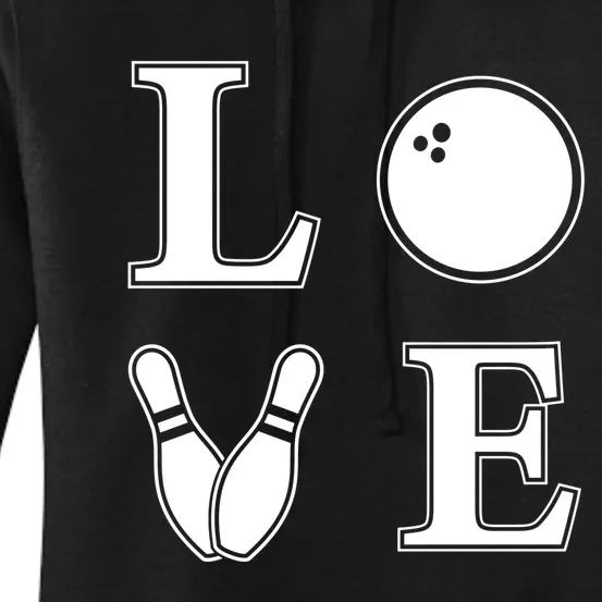 I Love Bowling Life Love To Bowl Bowling Lover Cool Gift Women's Pullover Hoodie