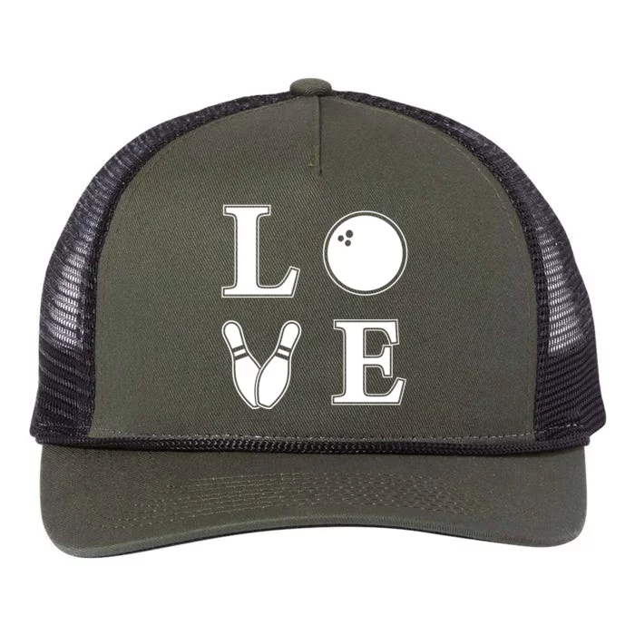 I Love Bowling Life Love To Bowl Bowling Lover Cool Gift Retro Rope Trucker Hat Cap