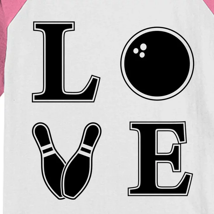 I Love Bowling Life Love To Bowl Bowling Lover Cool Gift Kids Colorblock Raglan Jersey