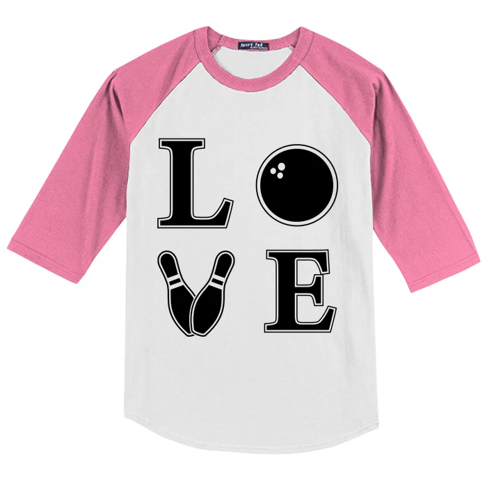 I Love Bowling Life Love To Bowl Bowling Lover Cool Gift Kids Colorblock Raglan Jersey