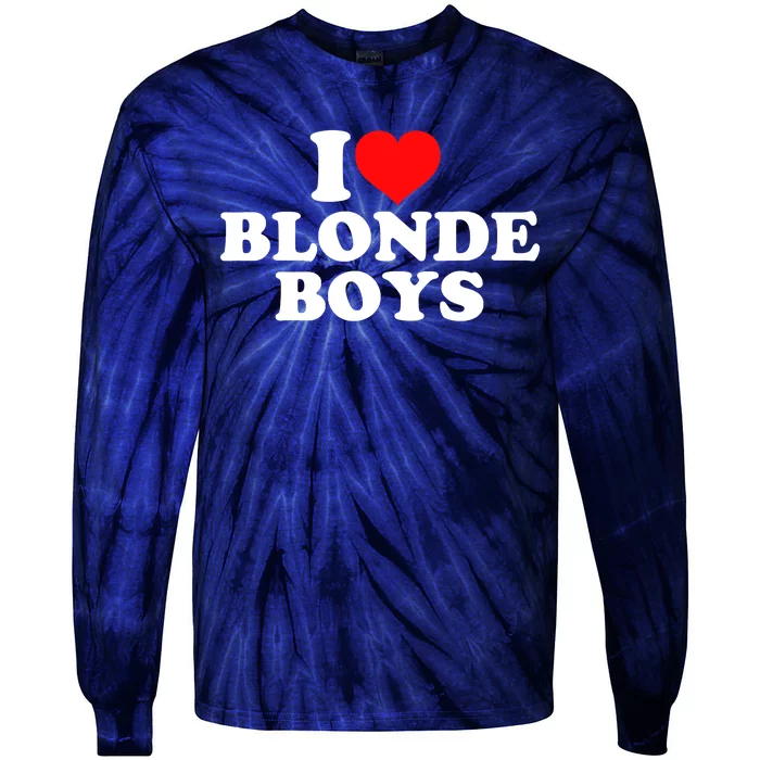 I Love Blonde Tie-Dye Long Sleeve Shirt