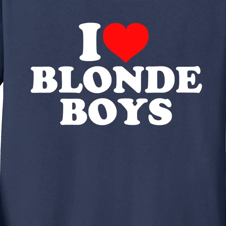 I Love Blonde Kids Long Sleeve Shirt