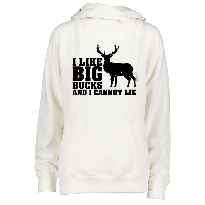 I Like Big Bucks And I Cannot Lie Whitetail Deer Animal White Gift Womens Funnel Neck Pullover Hood