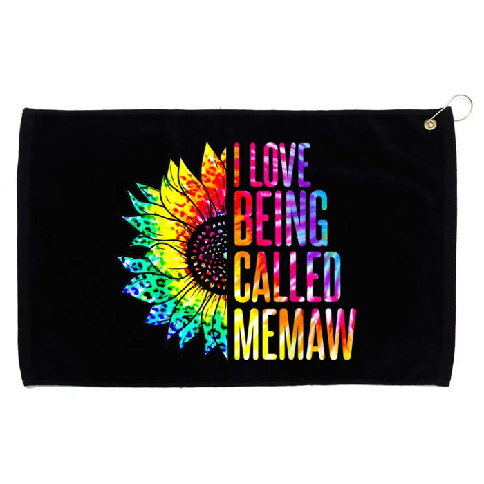 I Love Being Called Memaw Sunflower Tie Dye Mother's Day Grommeted Golf Towel