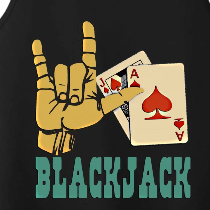 I Love Blackjack Lucky Gambling Gift Performance Tank