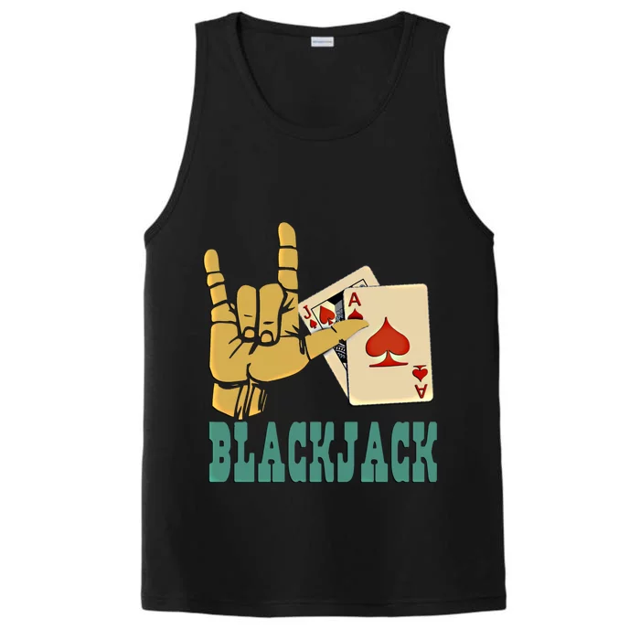 I Love Blackjack Lucky Gambling Gift Performance Tank