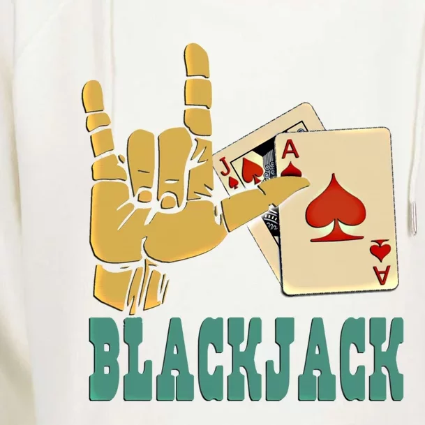 I Love Blackjack Lucky Gambling Gift Womens Funnel Neck Pullover Hood