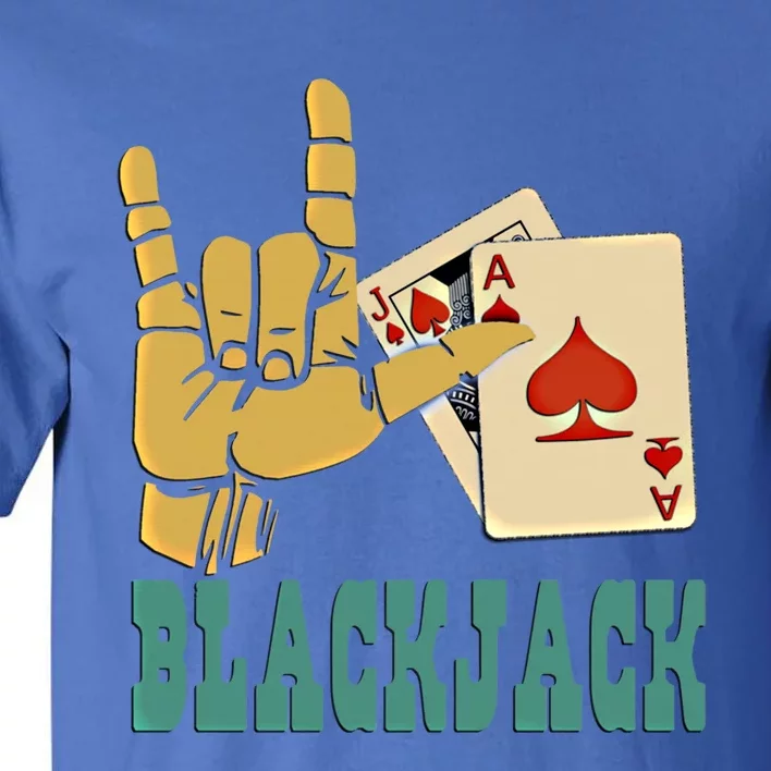 I Love Blackjack Lucky Gambling Gift Tall T-Shirt