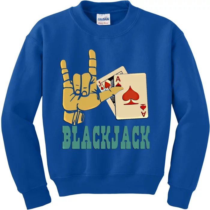 I Love Blackjack Lucky Gambling Gift Kids Sweatshirt