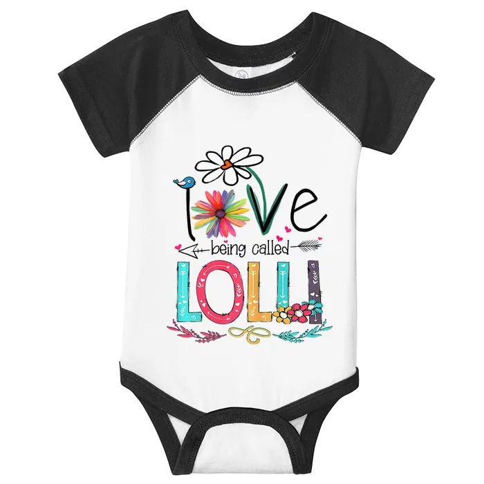 I Love Being Called Lolli Sunflower Mothers Day Infant Baby Jersey Bodysuit