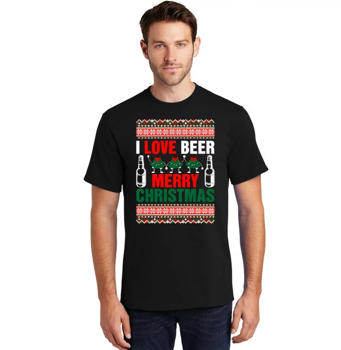 I Love Beer Merry Christmas Tall T-Shirt