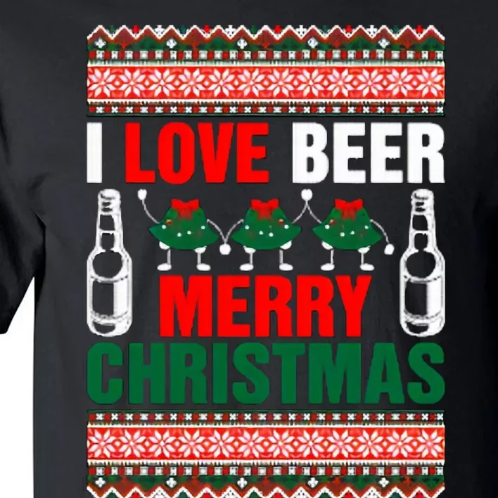 I Love Beer Merry Christmas Tall T-Shirt