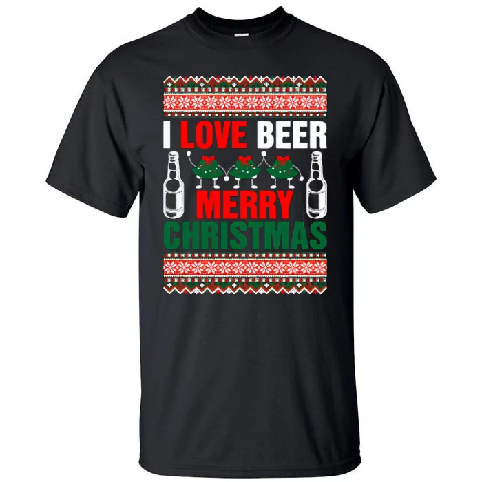 I Love Beer Merry Christmas Tall T-Shirt