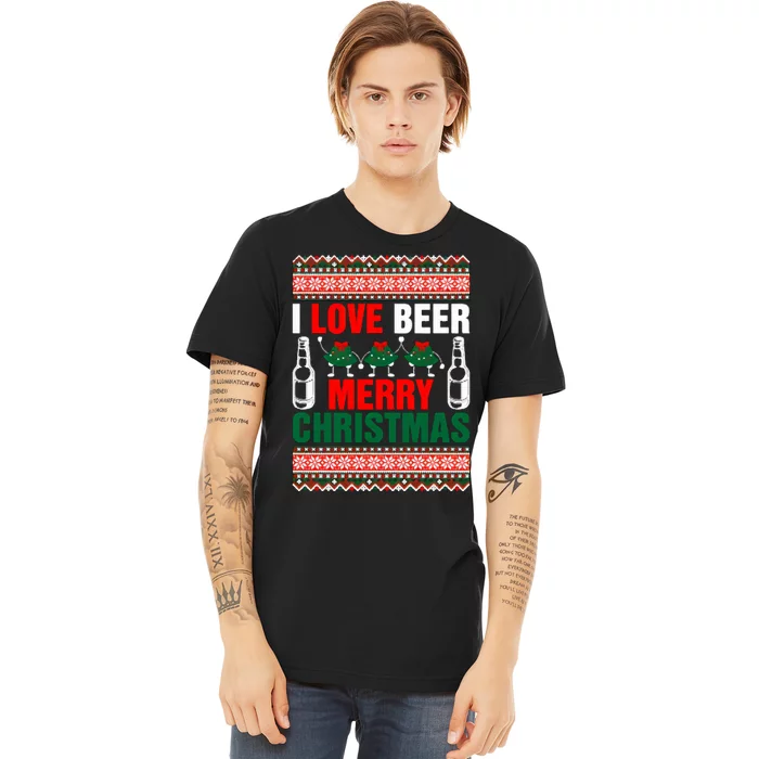 I Love Beer Merry Christmas Premium T-Shirt