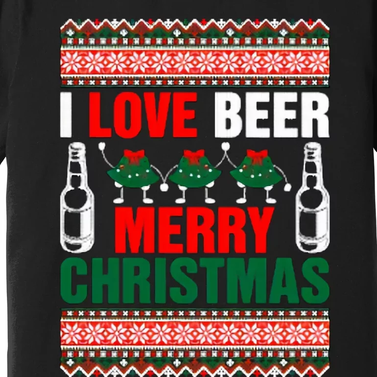 I Love Beer Merry Christmas Premium T-Shirt