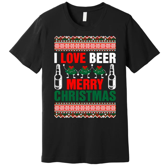 I Love Beer Merry Christmas Premium T-Shirt