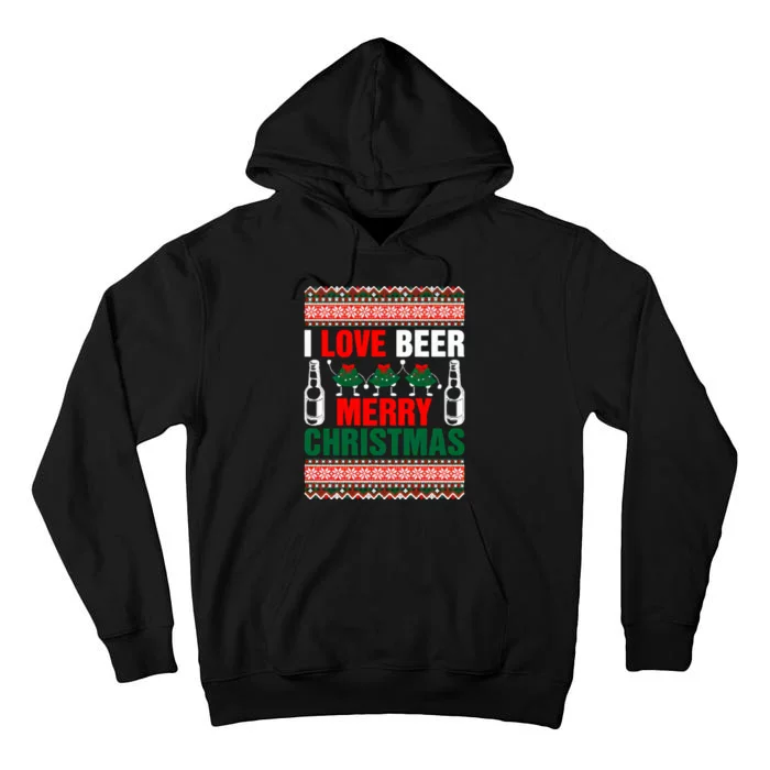 I Love Beer Merry Christmas Tall Hoodie