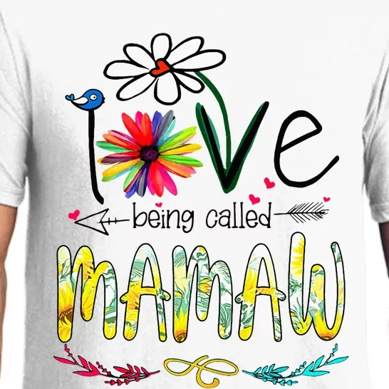 I Love Being Called Mamaw Sunflower Mothers Day Gift Pajama Set