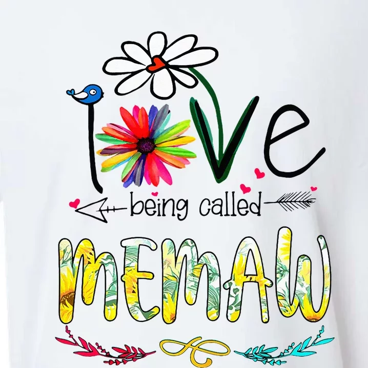 I Love Being Called Memaw Sunflower Mothers Day Gift Sueded Cloud Jersey T-Shirt