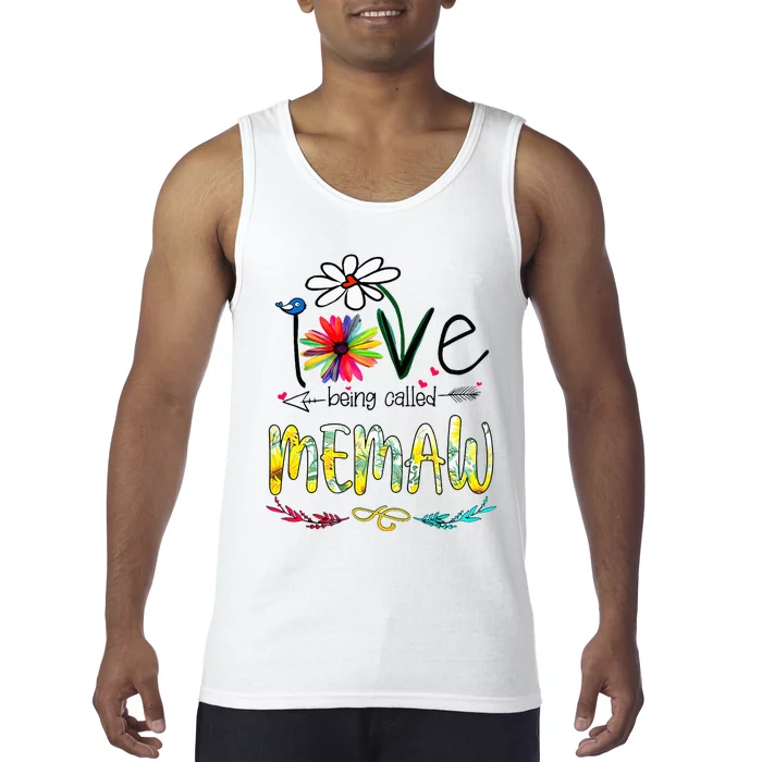 I Love Being Called Memaw Sunflower Mothers Day Gift Tank Top