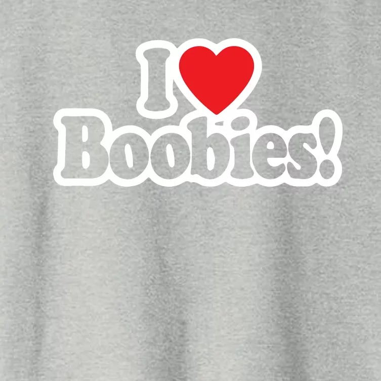 I Love Boobies Heart Boobs Breasts Awareness Cancer Breast Joke Big Boob Women's Crop Top Tee