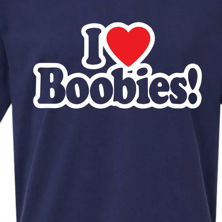 I Love Boobies Heart Boobs Breasts Awareness Cancer Breast Joke Big Boob Sueded Cloud Jersey T-Shirt