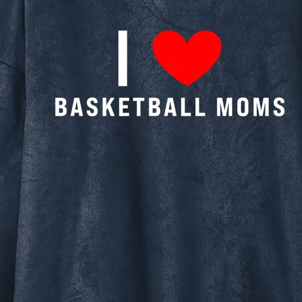 I Love Basketball Moms Funny Red Heart Cool Gift Hooded Wearable Blanket