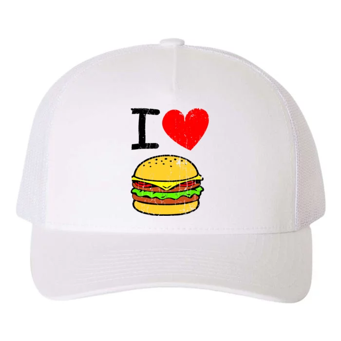 I Love Burgers Funny Hamburger Cheeseburger Graphic Yupoong Adult 5-Panel Trucker Hat