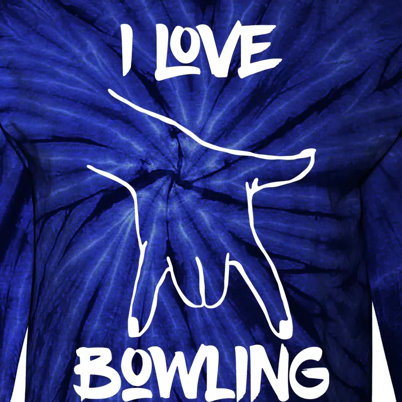 I Love Bowling Tie-Dye Long Sleeve Shirt